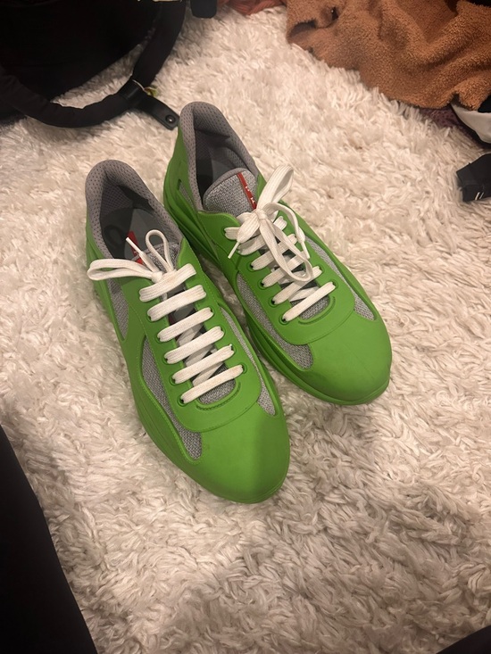 Prada Other - Prada Men's Lime Green and Grey Low-Top Sneakers
